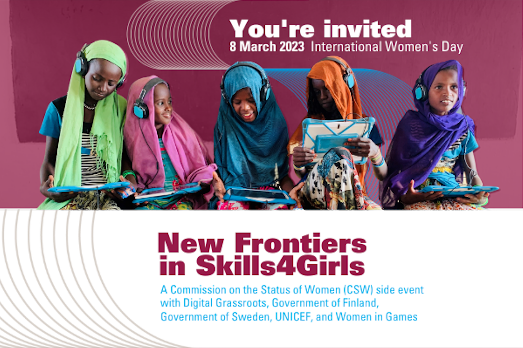 New frontiers in skills for girls event invite