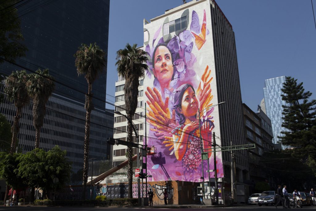 “Flying in Sorority”, a mural by Adry del Rocío. Photo: Sara Escobar / UN Women – Generation Equality Forum
