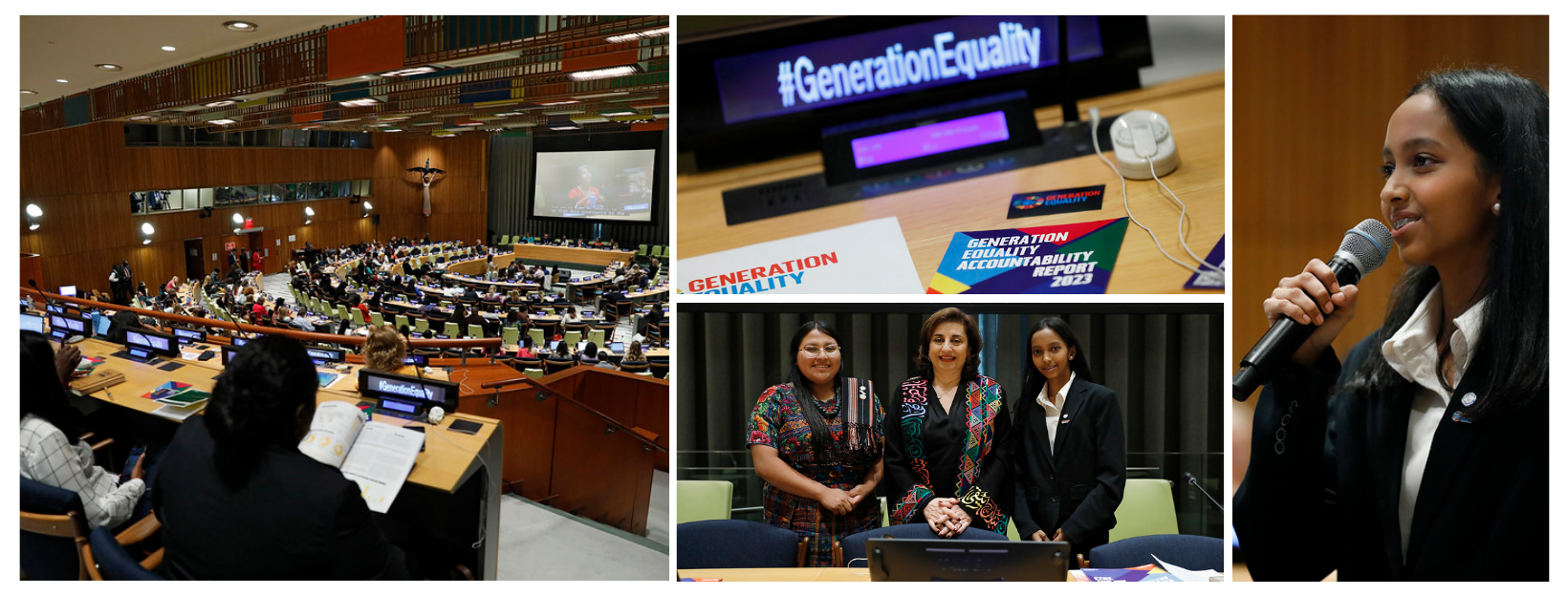 Gauri Nimbalkar co-moderated the Generation Equality Midpoint moment at the UN HQ. Photo: Ryan Brown / UN Women